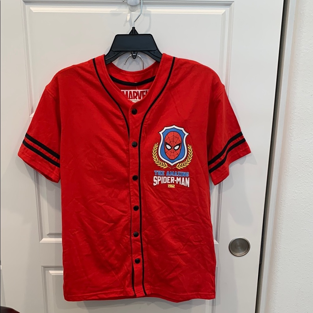 Marvel Spider-Man 2PC Set Red Baseball Jersey and shorts